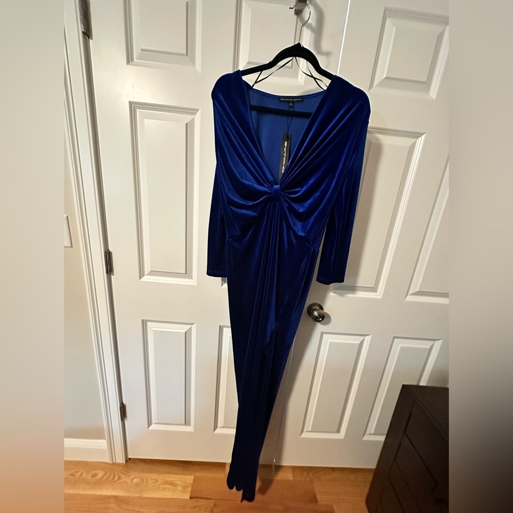 Blue formal velvet dress